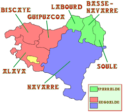 carte des Provinces du Pays Basque